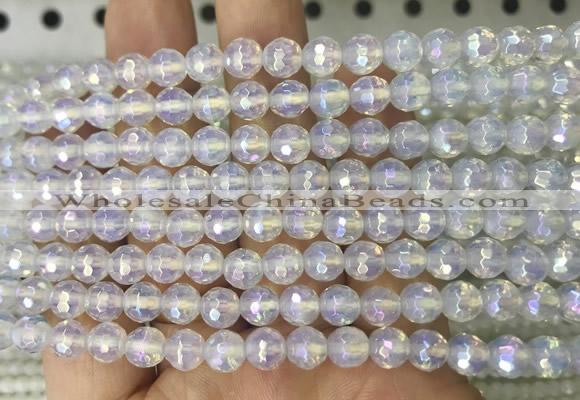 OPBS16 15 inches 6mm faceted round AB-color opalite beads wholesale