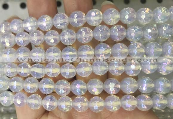 OPBS17 15 inches 8mm faceted round AB-color opalite beads wholesale
