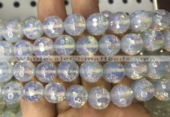 OPBS19 15 inches 12mm faceted round AB-color opalite beads wholesale