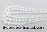 PBBS01 15 inches 6mm - 16mm faceted round white porcelain beads wholesale