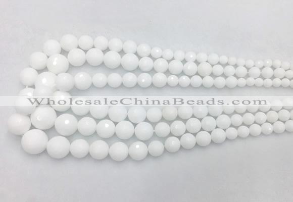 PBBS01 15 inches 6mm - 16mm faceted round white porcelain beads wholesale