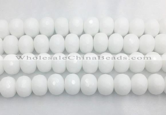PBBS02 15 inches 13*18mm faceted rondelle white porcelain beads wholesale