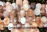 RBBS33 15 inches 13*18mm faceted rondelle red gum flower crystal gemstone beads