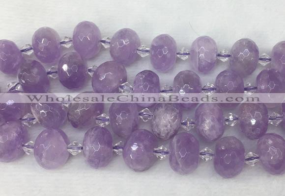 RBBS38 15 inches 13*18mm faceted rondelle lavender amethyst beads wholesale