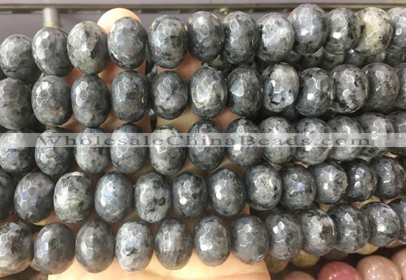 RBBS39 15 inches 12*16mm faceted rondelle black labradorite beads wholesale