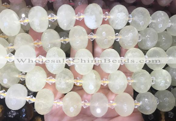RBBS45 15 inches 13*18mm faceted rondelle lemon quartz beads wholesale