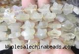 RGBS54 15 inches 14mm faceted star lemon quartz beads wholesale
