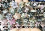 RGBS70 15 inches 14mm faceted star black veined rhodonite beads wholesale