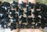 RGBS71 15 inches 14mm faceted star black obsidian beads wholesale