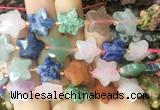 RGBS73 15 inches 14mm faceted star colorful gemstone beads wholesale
