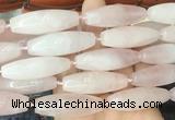 RIBS56 15 inches 14*40mm rice rose quartz gemstone beads wholesale