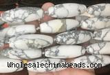RIBS59 15 inches 14*40mm rice white howlite gemstone beads wholesale