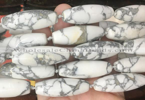 RIBS59 15 inches 14*40mm rice white howlite gemstone beads wholesale