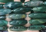 RIBS69 15 inches 14*40mm rice moss agate gemstone beads wholesale