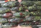 RIBS72 15 inches 14*40mm rice dragon blood jasper gemstone beads wholesale