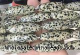 RIBS74 15 inches 14*40mm rice Dalmatian jasper gemstone beads wholesale