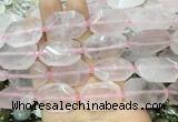 RQBS15 15 inches 18*25mm - 22*30mm faceted freeform rose quartz beads