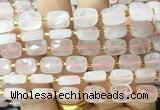 RTBS02 15 inches 8*10mm faceted rectangle rose quartz beads wholesale