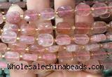RTBS07 15 inches 8*10mm faceted rectangle red strawberry quartz beads wholesale