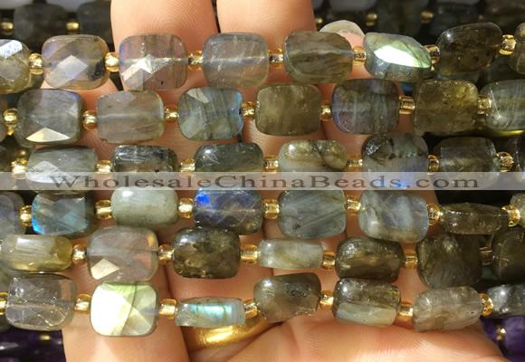 RTBS12 15 inches 8*10mm faceted rectangle labradorite beads wholesale