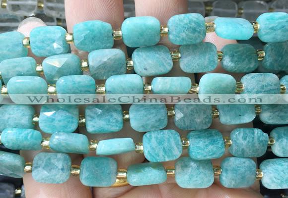 RTBS16 15 inches 8*10mm faceted rectangle amazonite beads wholesale