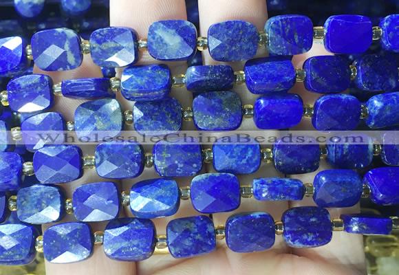 RTBS18 15 inches 8*10mm faceted rectangle Lapis lazuli beads wholesale