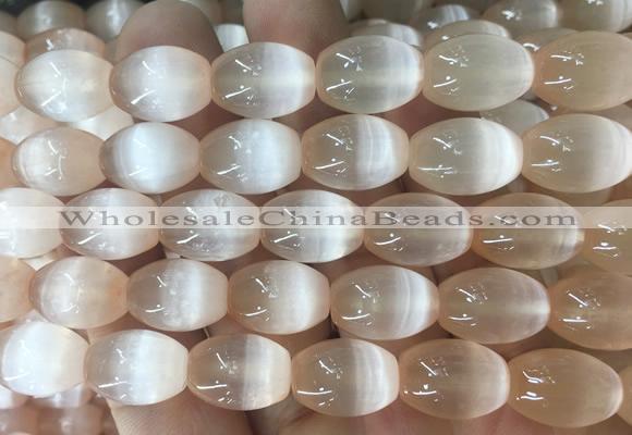 SEBS125 15 inches 10*14mm rice selenite gemstone beads wholesale