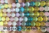 SEBS141 15 inches 8mm round colorful selenite gemstone beads wholesale