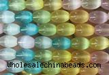 SEBS145 15 inches 10*14mm rice colorful selenite gemstone beads wholesale
