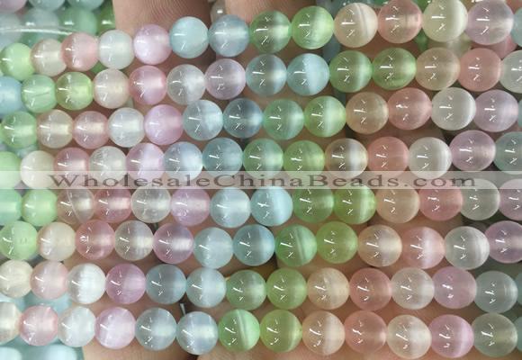 SEBS147 15 inches 6mm round colorful selenite gemstone beads wholesale