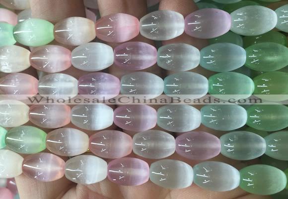 SEBS151 15 inches 8*12mm rice colorful selenite gemstone beads wholesale