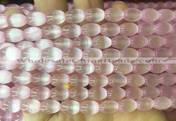 SEBS63 15 inches 6*9mm rice selenite gemstone beads wholesale