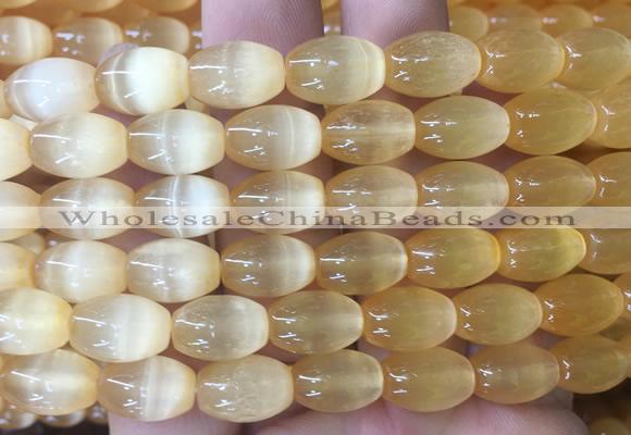 SEBS79 15 inches 8*12mm rice selenite gemstone beads wholesale