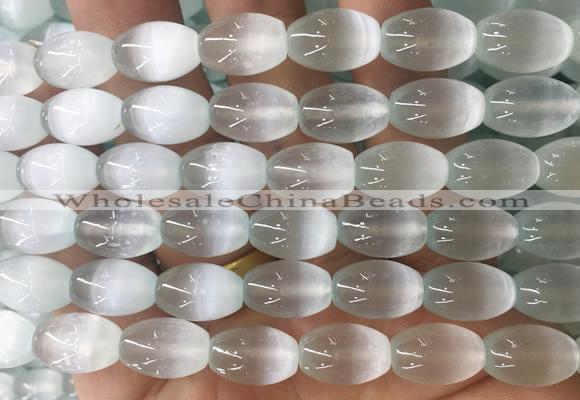 SEBS86 15 inches 8*12mm rice selenite gemstone beads wholesale