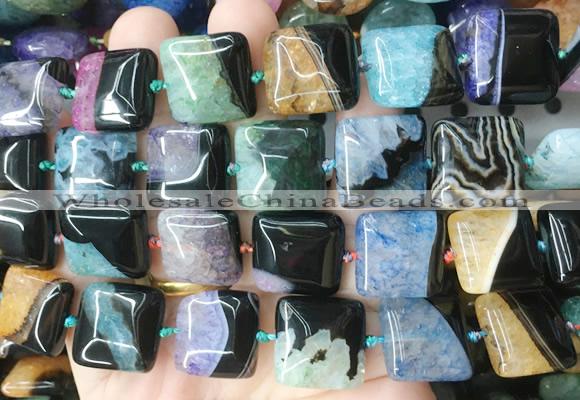 SRBS26 15 inches 18*18mm square Agate gemstone beads wholesale