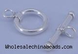 SSC06 5pcs 10mm donut 925 sterling silver toggle clasps