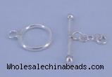 SSC09 5pcs 12mm donut 925 sterling silver toggle clasps