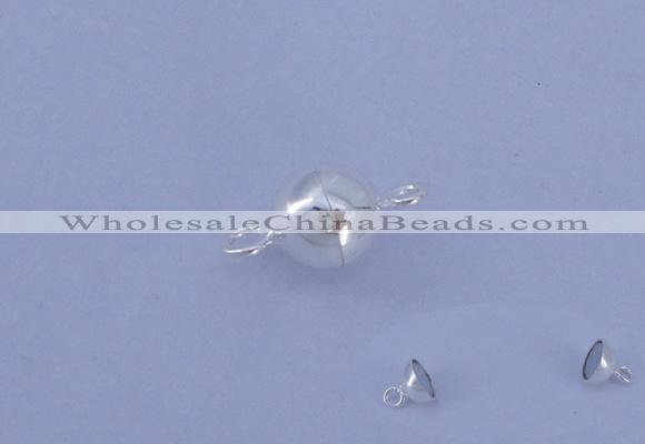 SSC101 5pcs 6mm round 925 sterling silver magnetic clasps