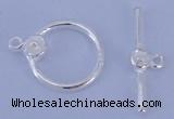 SSC12 5pcs 14mm donut 925 sterling silver toggle clasps