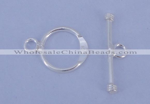 SSC14 5pcs 12mm donut 925 sterling silver toggle clasps