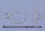 SSC16 5pcs 8mm donut 925 sterling silver toggle clasps