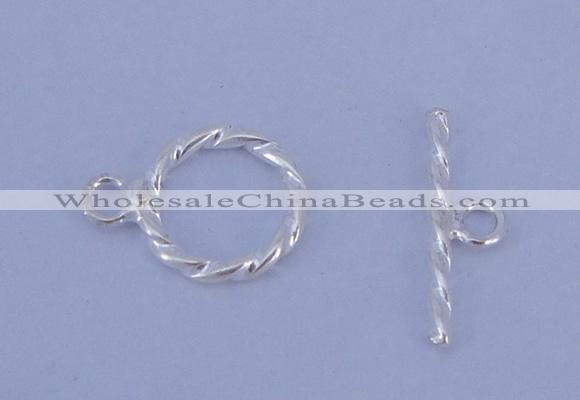SSC17 5pcs 8.5mm donut 925 sterling silver toggle clasps