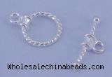 SSC18 5pcs 10mm donut 925 sterling silver toggle clasps