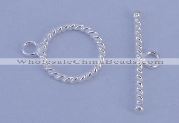 SSC21 5pcs 14.5mm donut 925 sterling silver toggle clasps