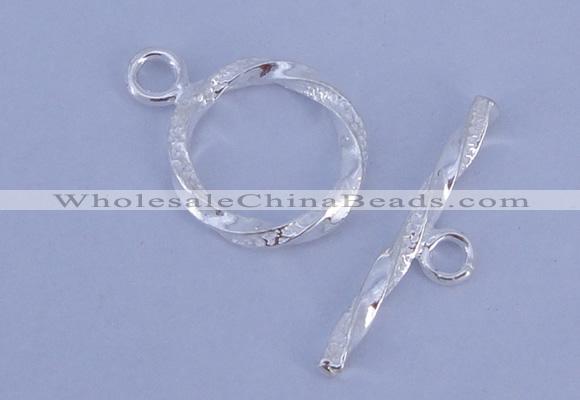 SSC24 5pcs 16mm donut 925 sterling silver toggle clasps
