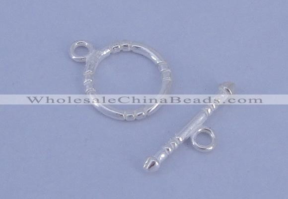 SSC25 5pcs 12mm donut 925 sterling silver toggle clasps