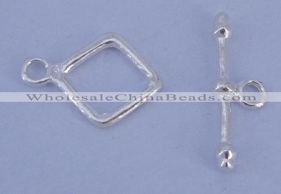 SSC31 5pcs 12*16mm diamond 925 sterling silver toggle clasps