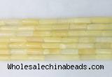 TBBS16 15 inches 4*13mm tube yellow jade gemstone beads