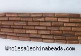 TBBS35 15 inches 4*13mm tube brown goldstone gemstone beads