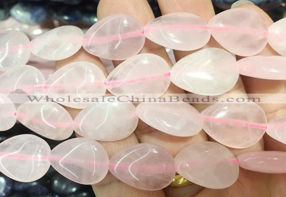 TRBS112 15 inches 13*18mm flat teardrop Rose quartz beads wholesale